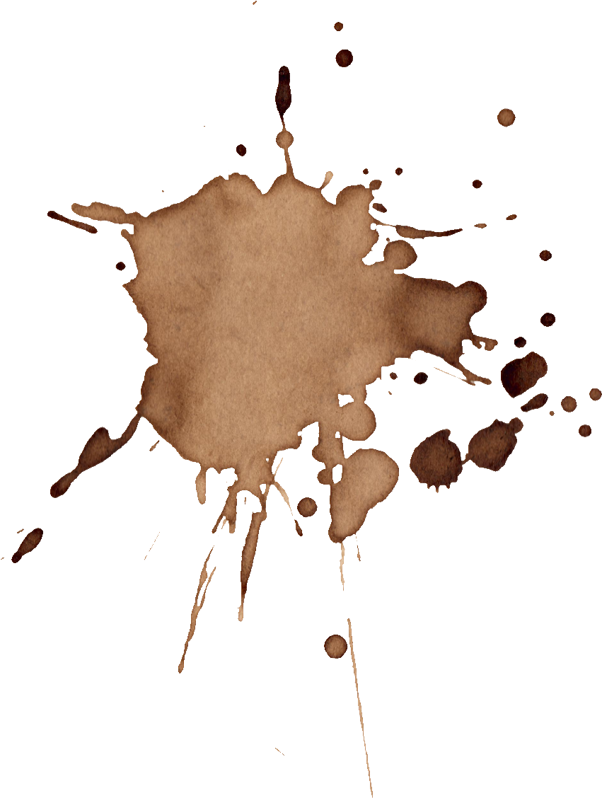 Coffee Stain Splashon Blue Background.png PNG image