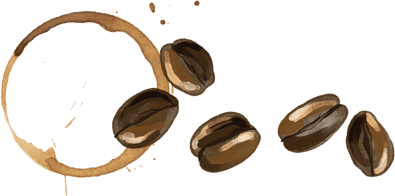 Coffee Stainand Beans Artwork PNG image