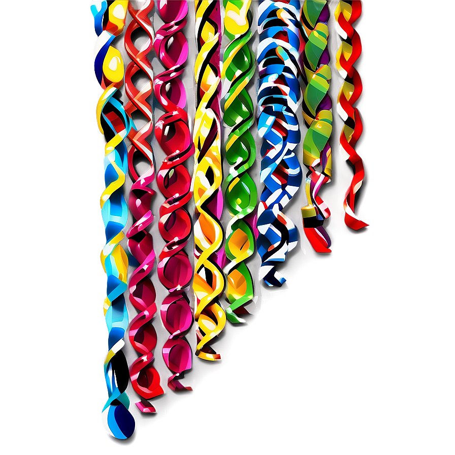 Coiled Party Streamers Png 06282024 PNG image