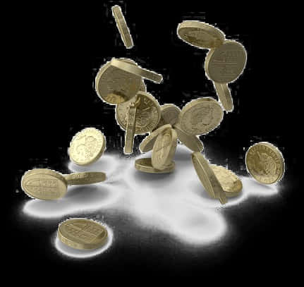 Coins_in_ Midair_ Fall PNG image