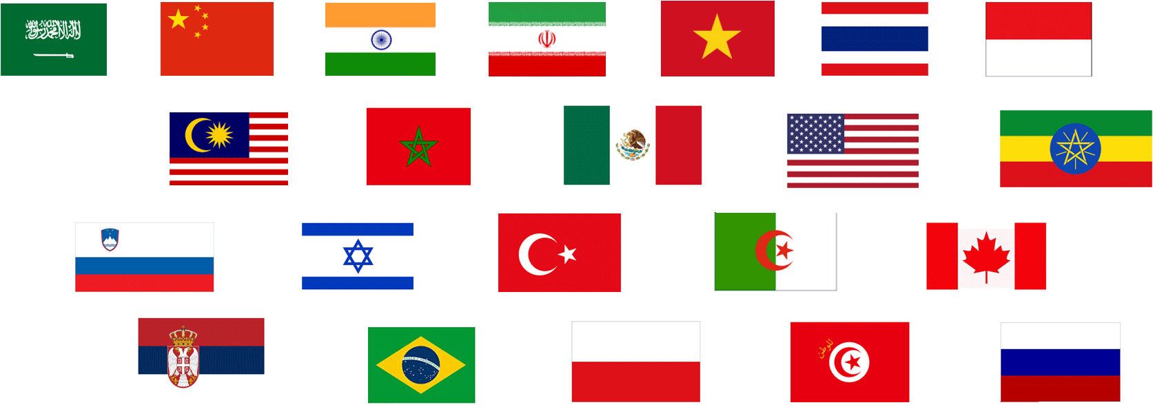 Collectionof World Flags PNG image