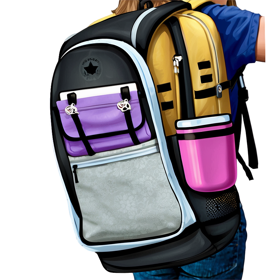 College Backpack Essentials Png 3 PNG image