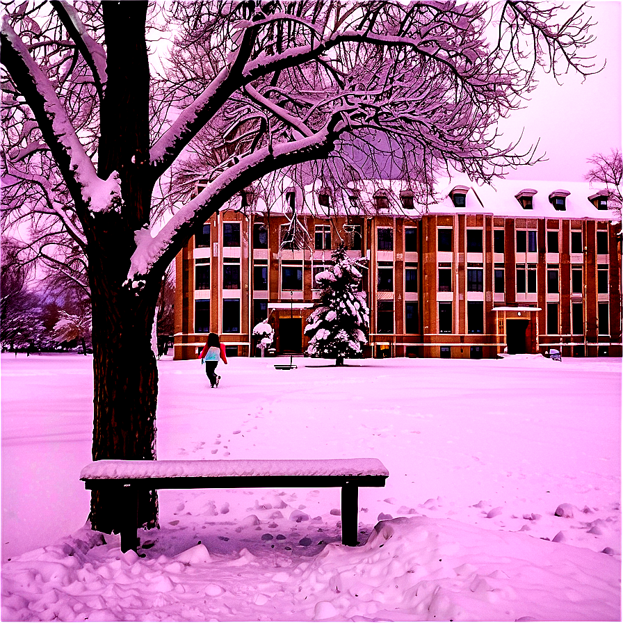 College Snowy Campus Png 05242024 PNG image