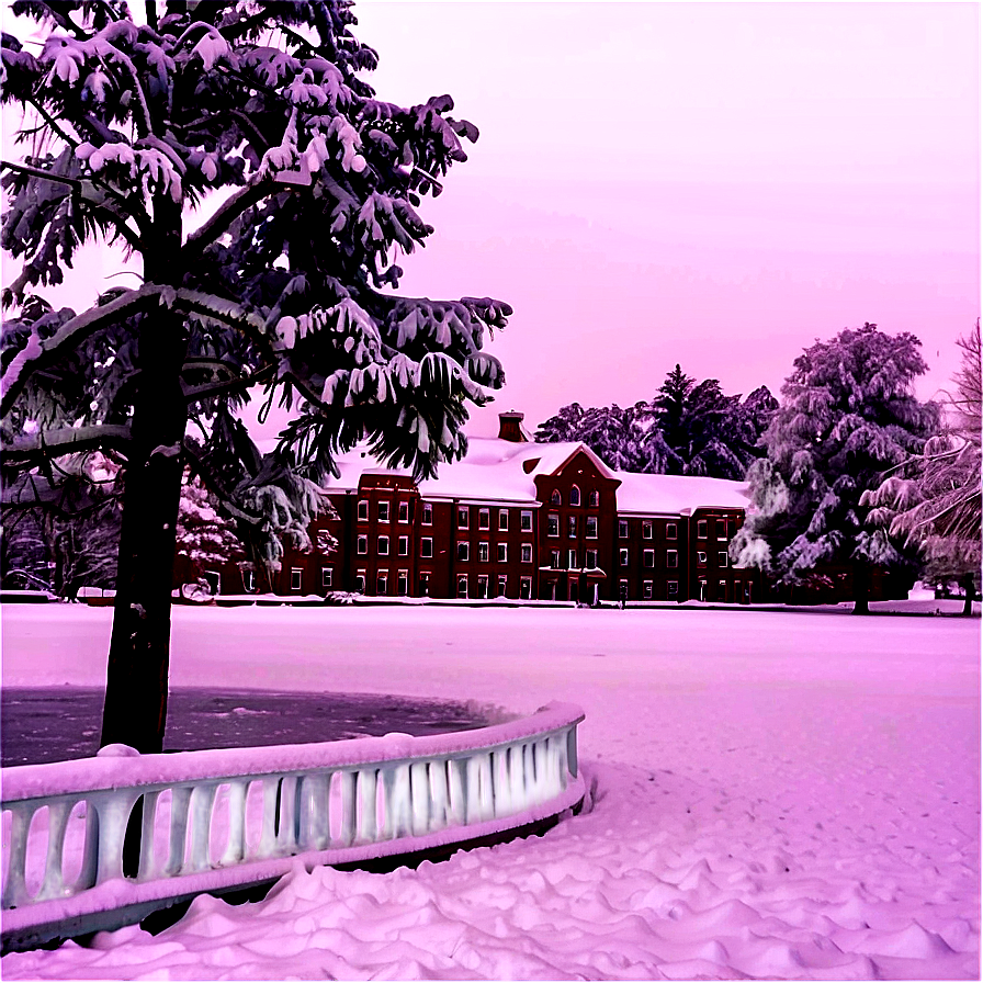 College Snowy Campus Png Caq43 PNG image