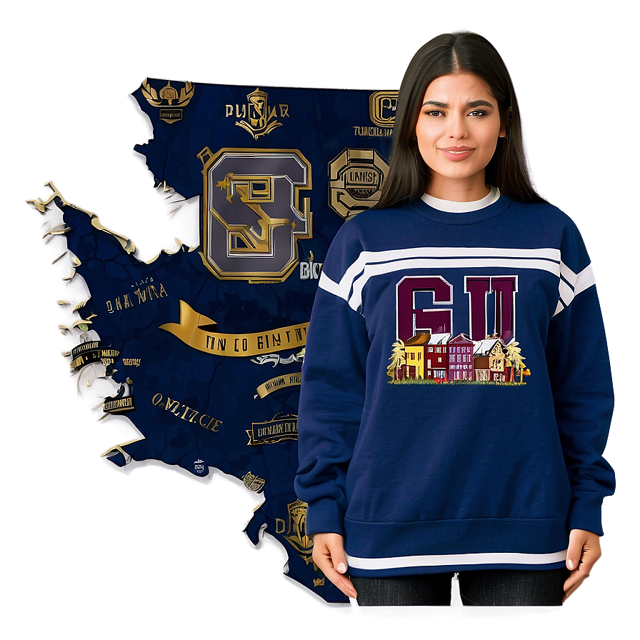 College Sweatshirt Art Png 06132024 PNG image