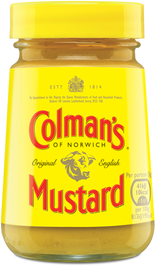 Colmans Original English Mustard Jar PNG image