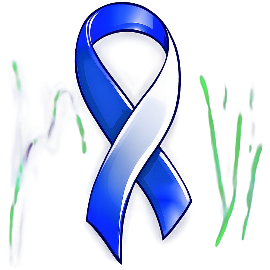 Colon Cancer Ribbon With Heart Png Eet23 PNG image