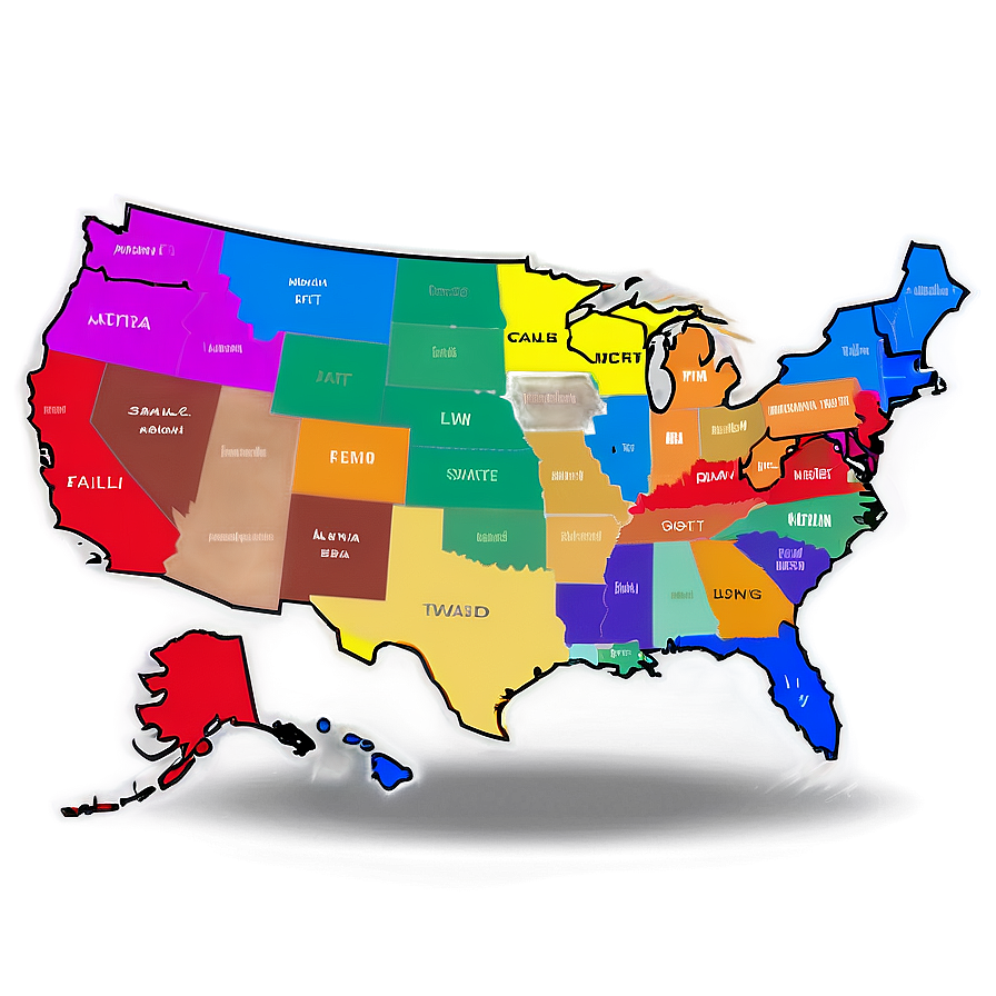 Color Coded Usa States Png Stg PNG image