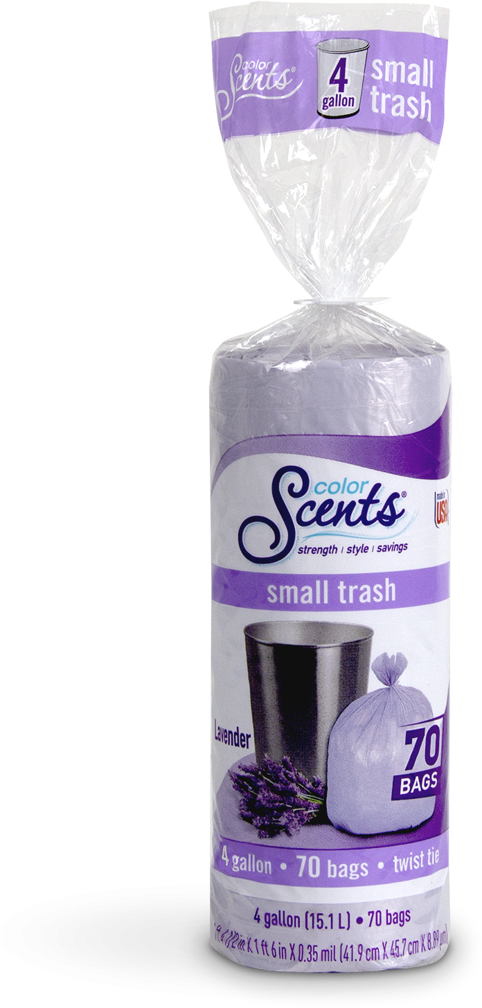 Color Scents Small Trash Bags Lavender PNG image