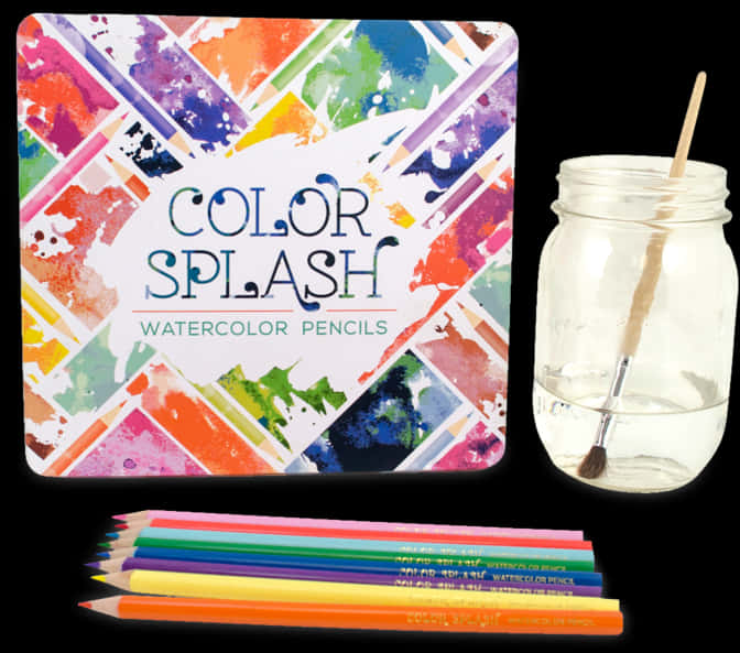 Color Splash Watercolor Pencils PNG image