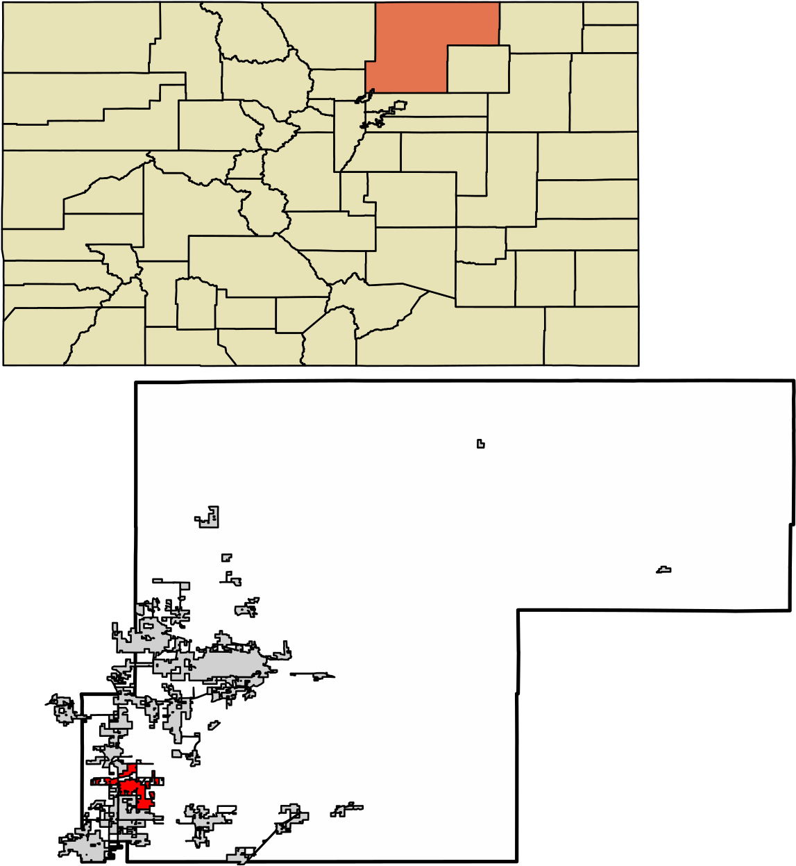 Colorado County Highlighted Map PNG image