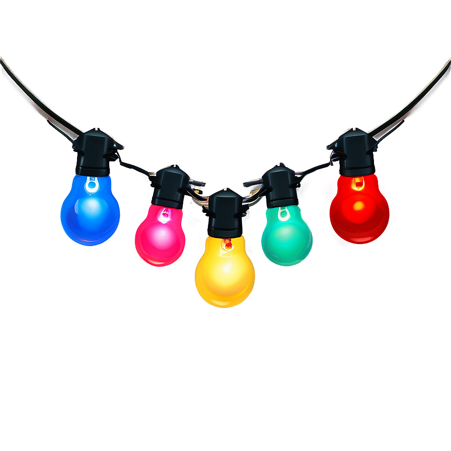 Colored Bulb Christmas String Lights Png Sif PNG image