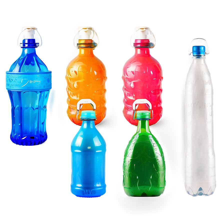 Colored Plastic Bottle Collection Png 05252024 PNG image