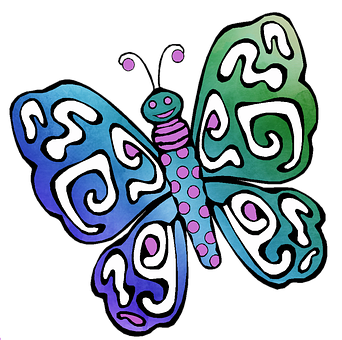 Colorful Abstract Butterfly Art PNG image