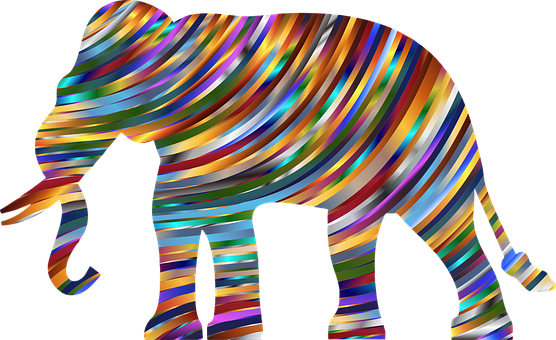 Colorful Abstract Elephant Silhouette PNG image