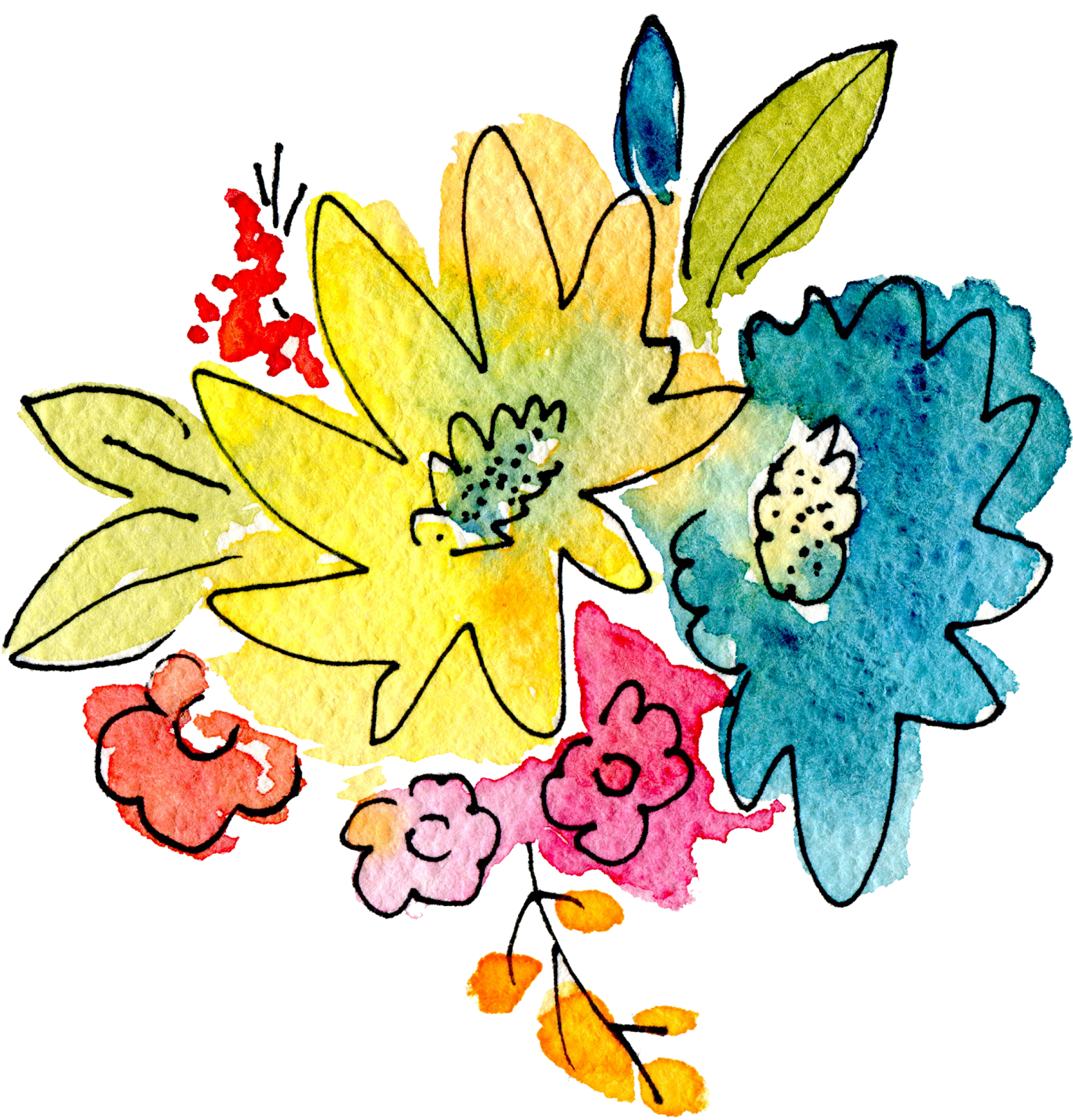 Colorful Abstract Floral Artwork PNG image