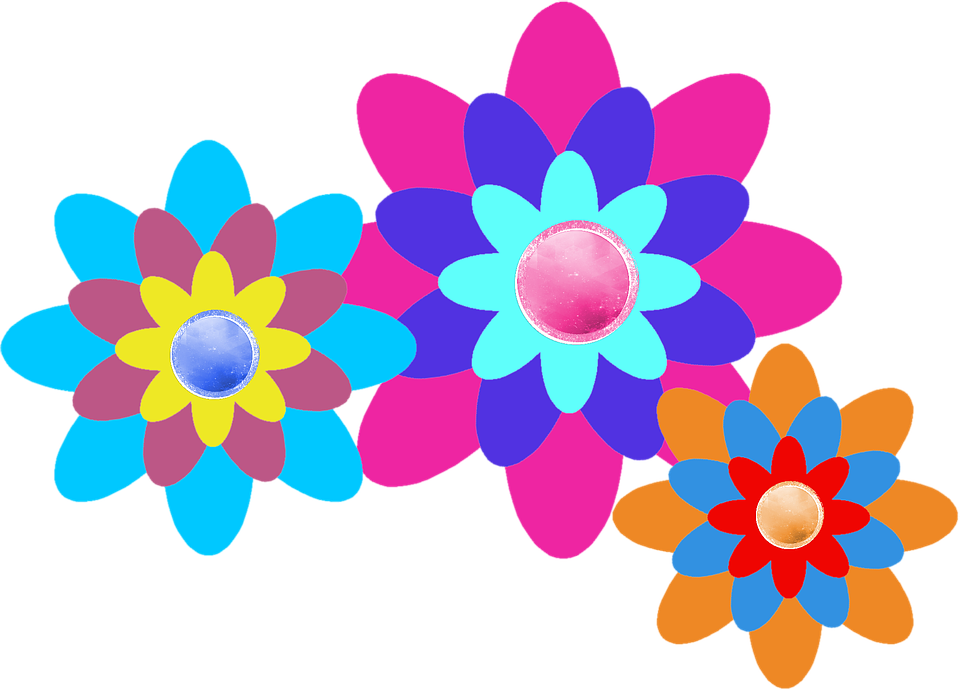 Colorful Abstract Flowers PNG image