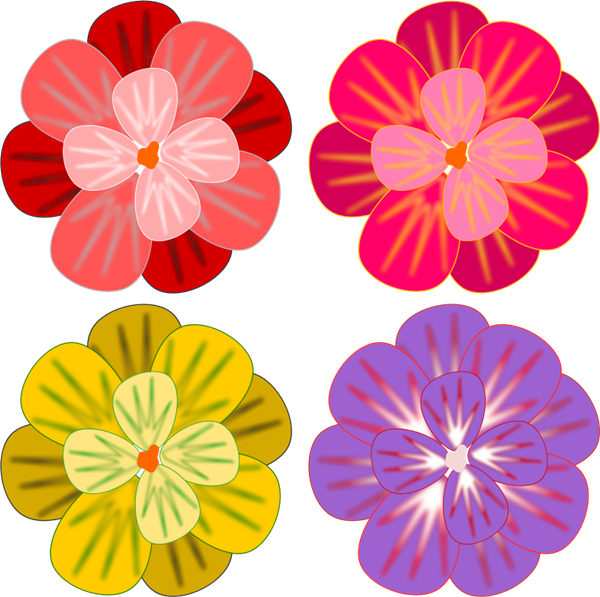 Colorful Abstract Flowers Illustration PNG image