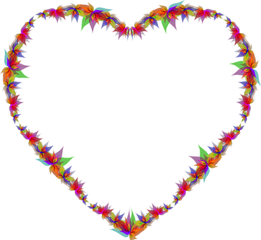 Colorful Abstract Heart Outline PNG image