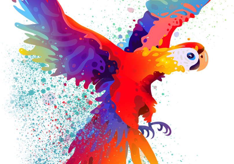 Colorful_ Abstract_ Parrot_ Artwork PNG image