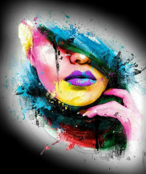 Colorful Abstract Portrait PNG image