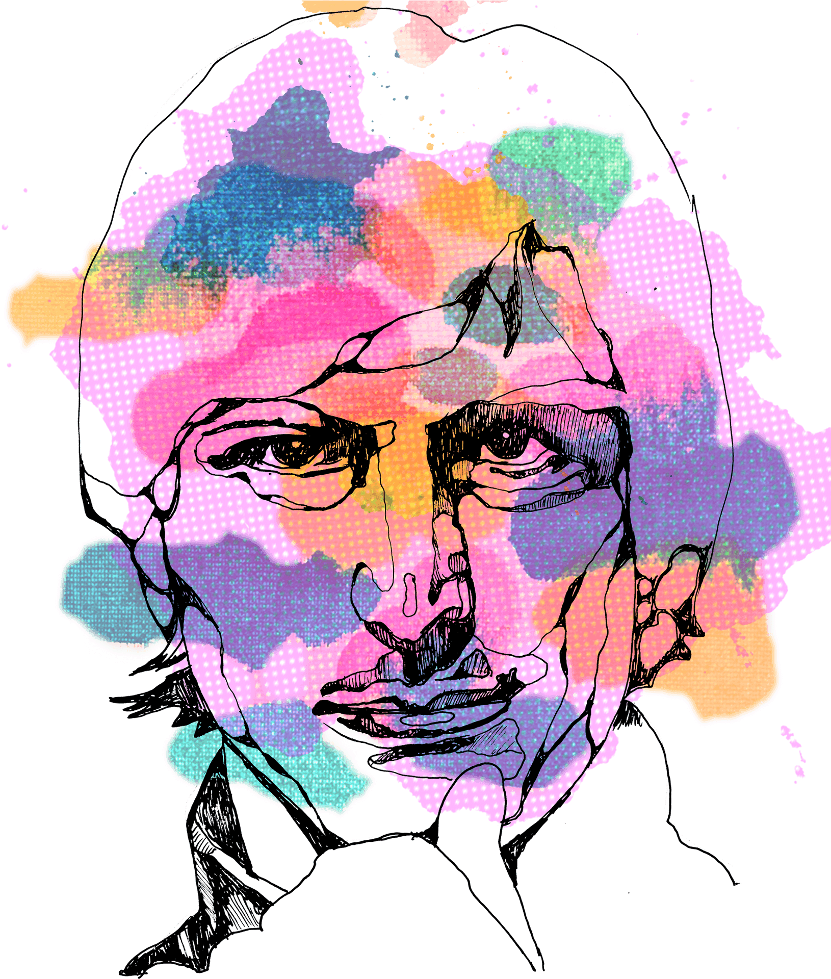 Colorful Abstract Portrait Steve Jobs PNG image