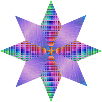 Colorful Abstract Star Pattern PNG image