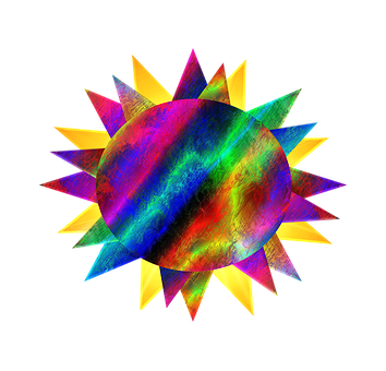 Colorful Abstract Starburst PNG image