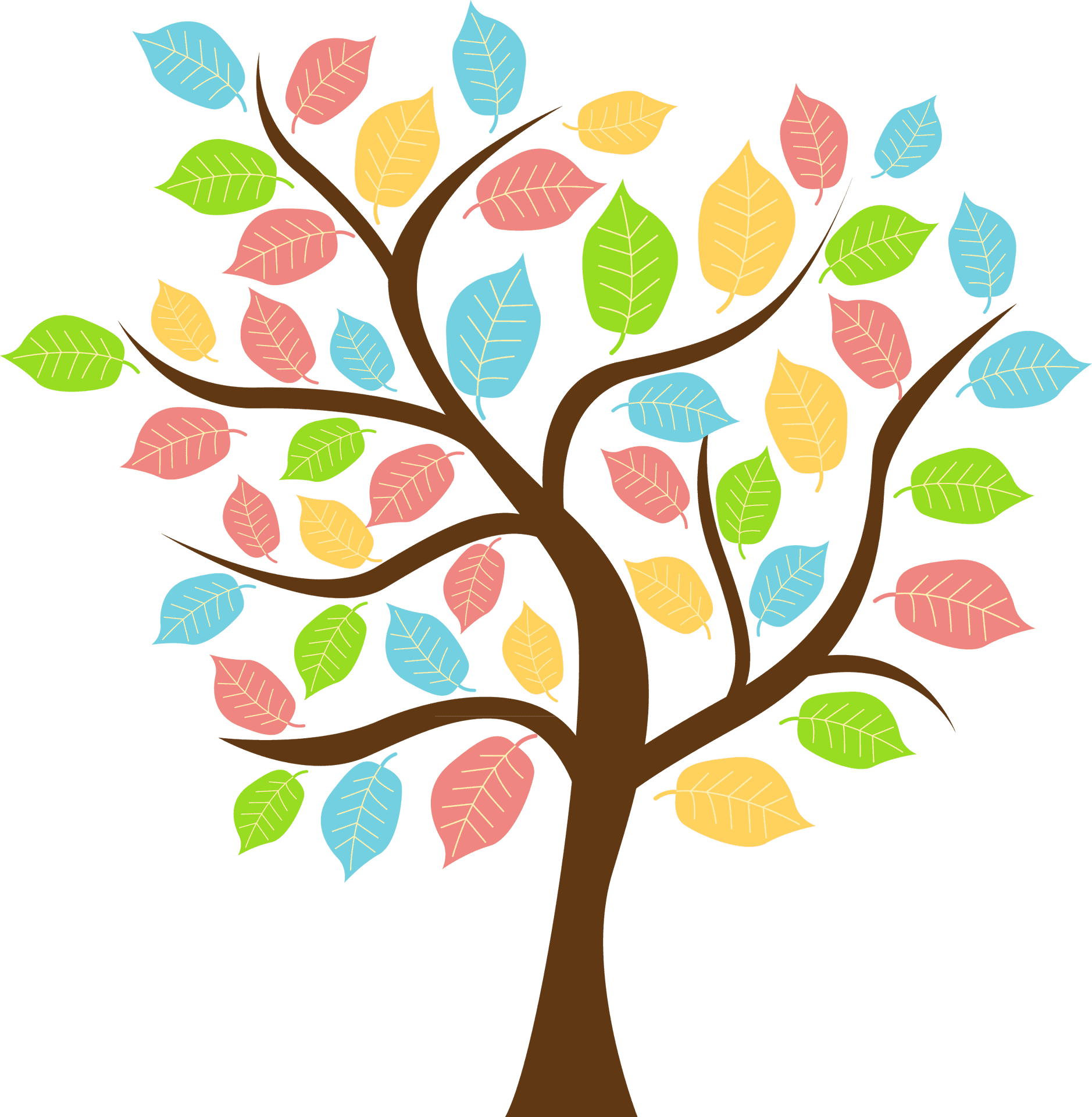 Colorful Abstract Tree Graphic PNG image