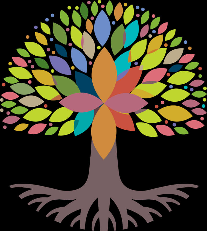 Colorful Abstract Tree Graphic PNG image