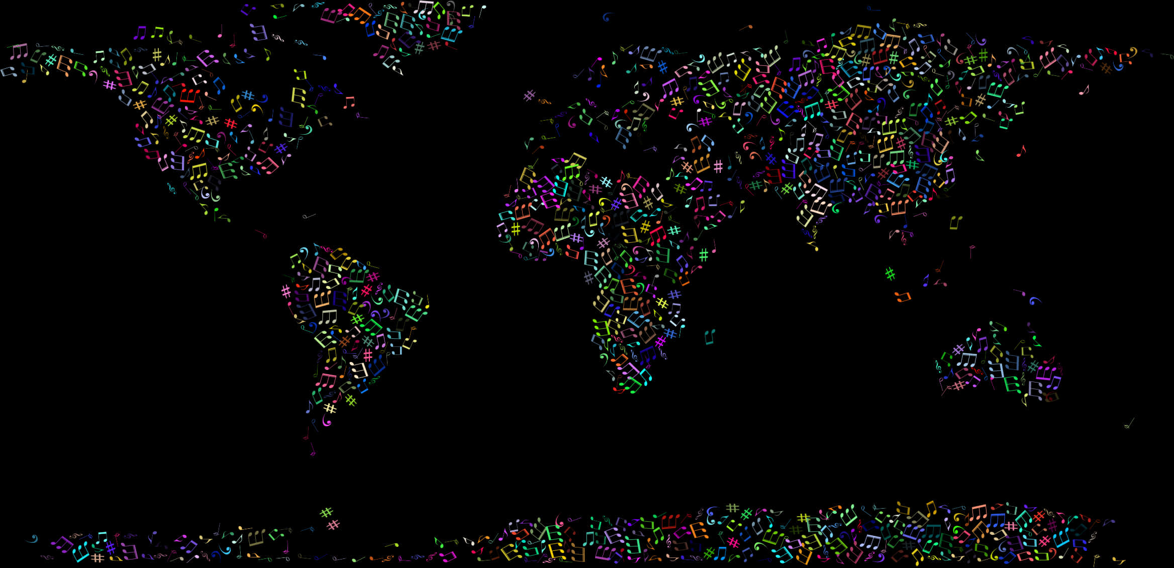 Colorful Abstract World Map PNG image