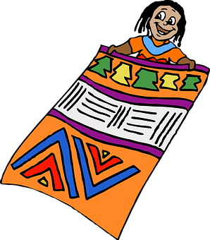 Colorful African Marketplace Vendor Cartoon PNG image