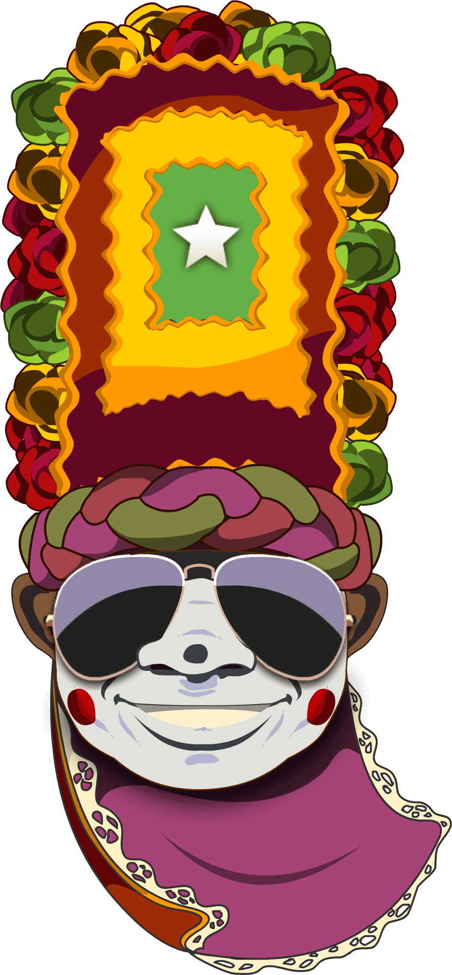 Colorful African Mask Illustration PNG image