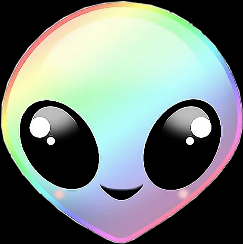 Colorful Alien Emoji Smiling PNG image