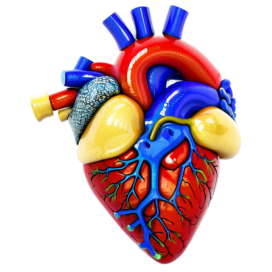 Colorful Anatomical Heart Png 25 PNG image