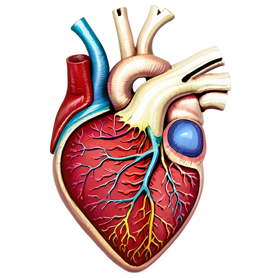 Colorful Anatomical Heart Png Dqp74 PNG image