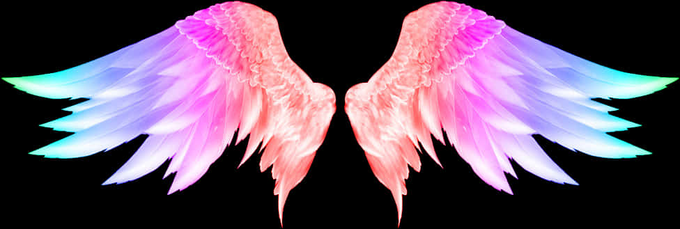Colorful Angel Wings Graphic PNG image