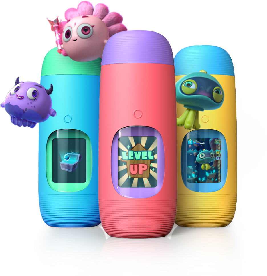 Colorful Animated Character Water Bottles PNG image