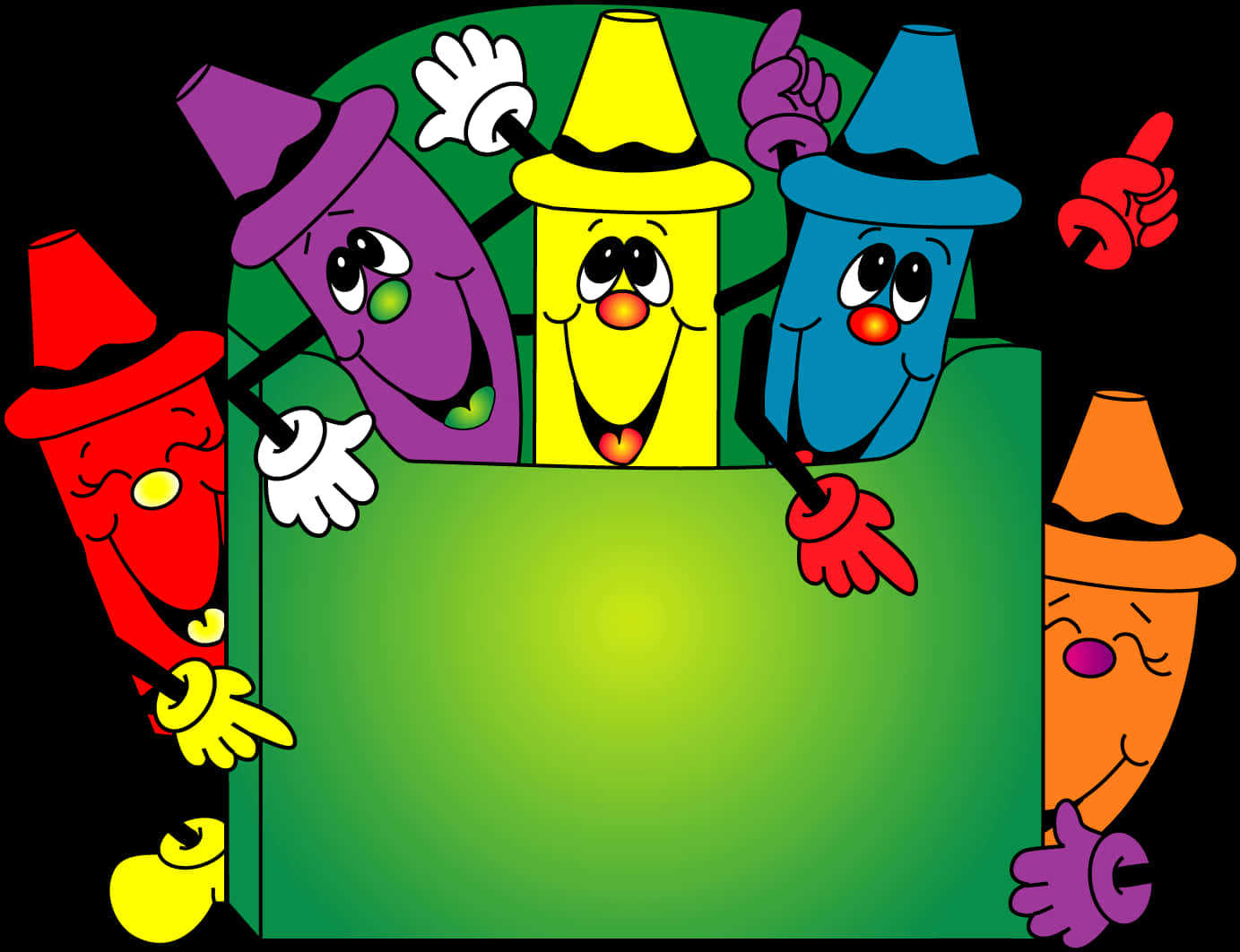 Colorful_ Animated_ Crayons PNG image