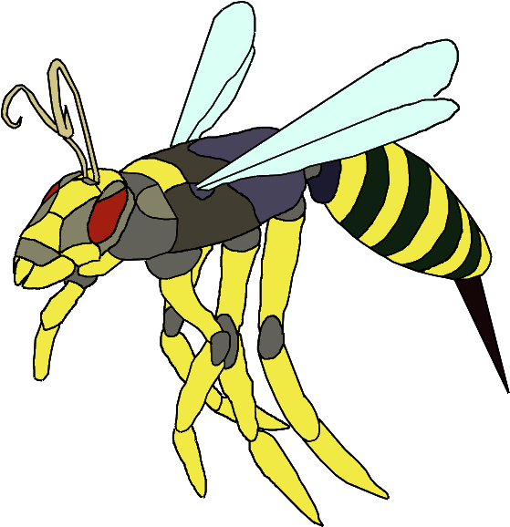 Colorful_ Animated_ Wasp PNG image