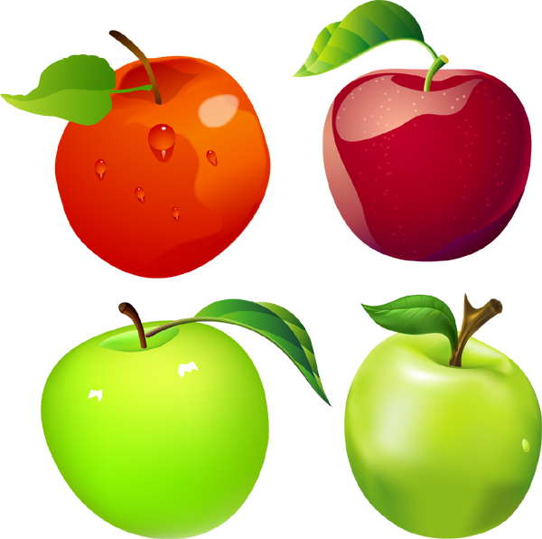 Colorful Apples Variety Illustration PNG image