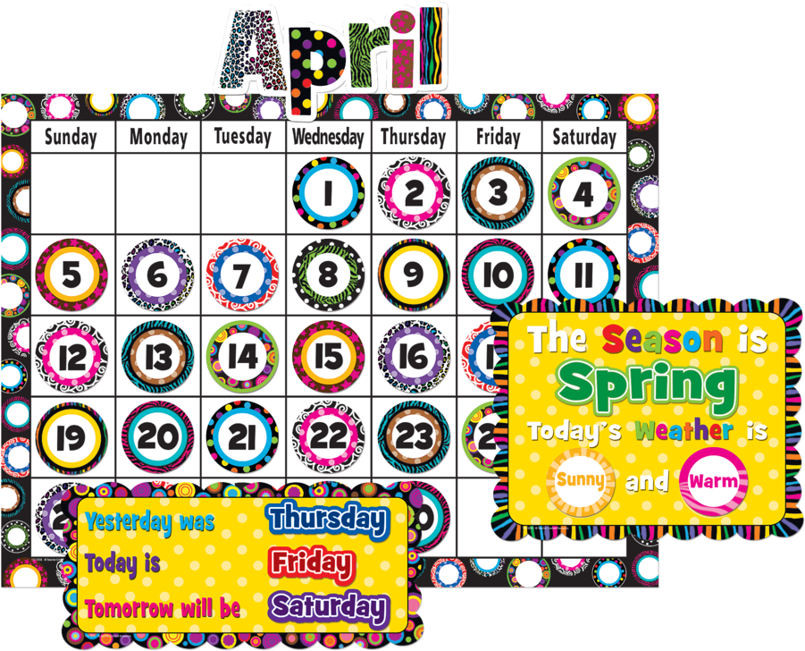 Colorful April Calendar Clipart PNG image