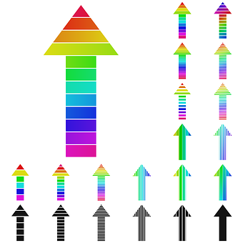 Colorful Arrow Collection PNG image