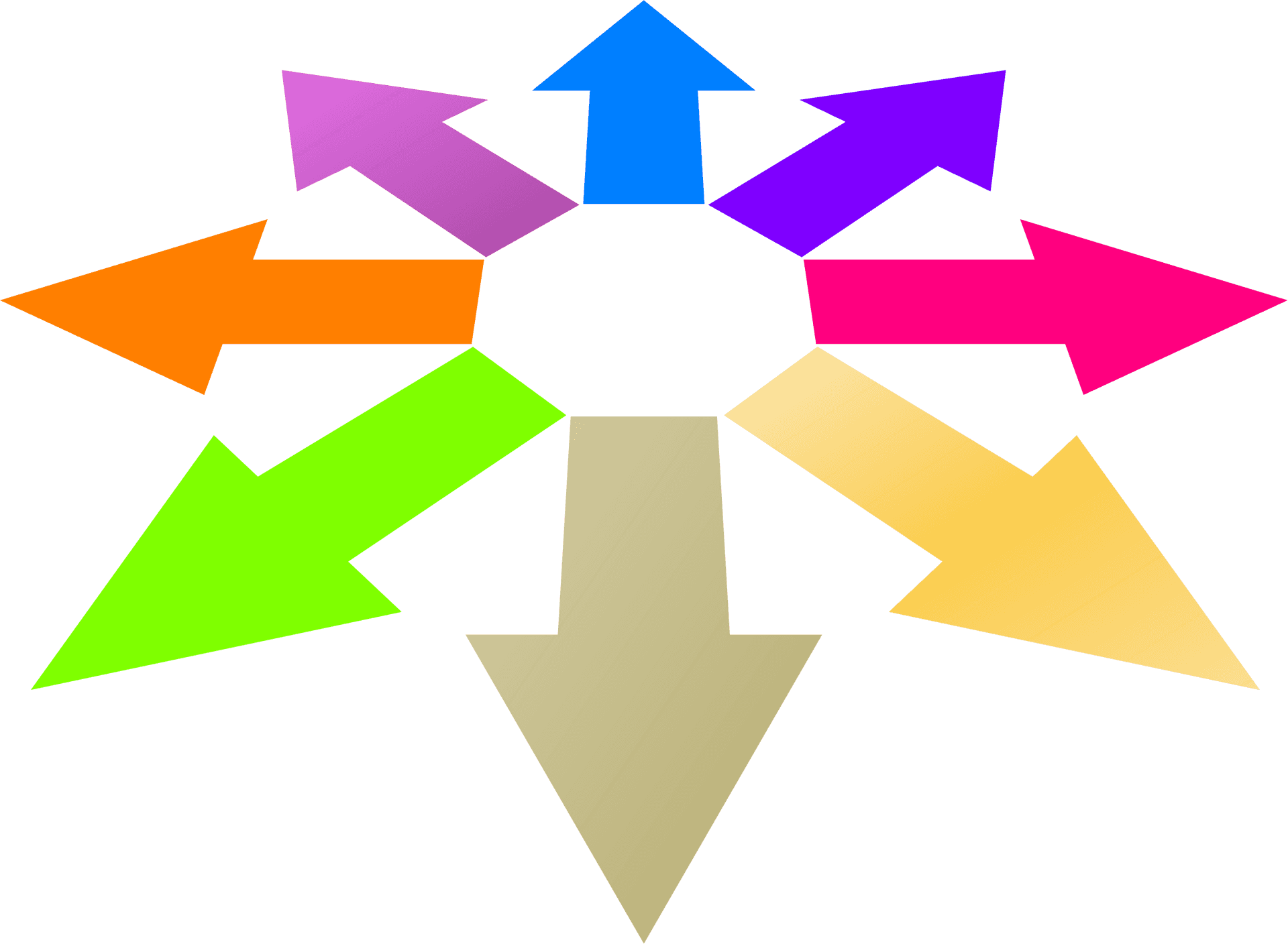 Colorful Arrows Pointing Outward PNG image