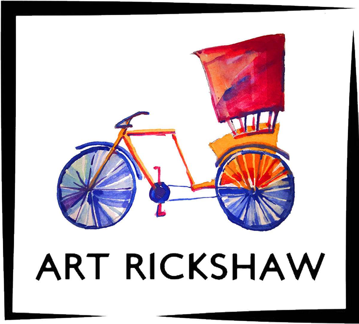 Colorful Art Rickshaw Illustration PNG image