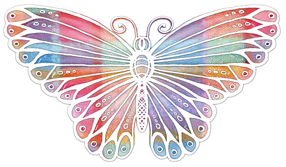 Colorful Artistic Butterfly Illustration PNG image