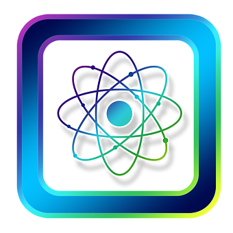 Colorful Atom Icon PNG image