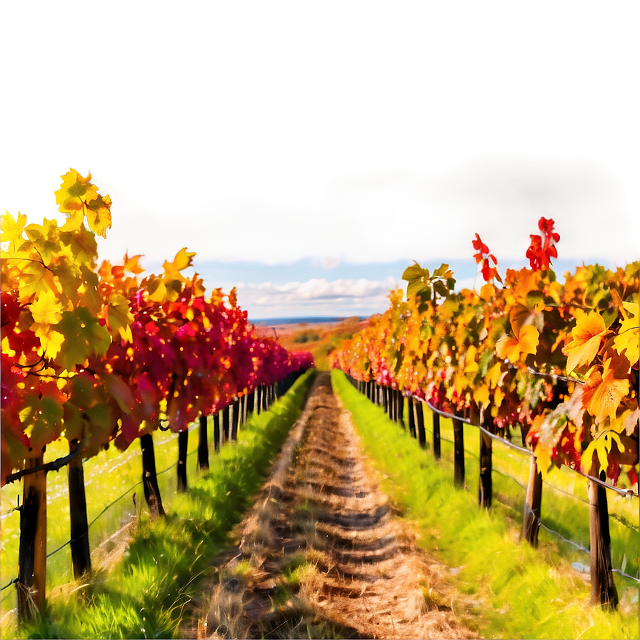 Colorful Autumn Vineyard Photo Png 05212024 PNG image