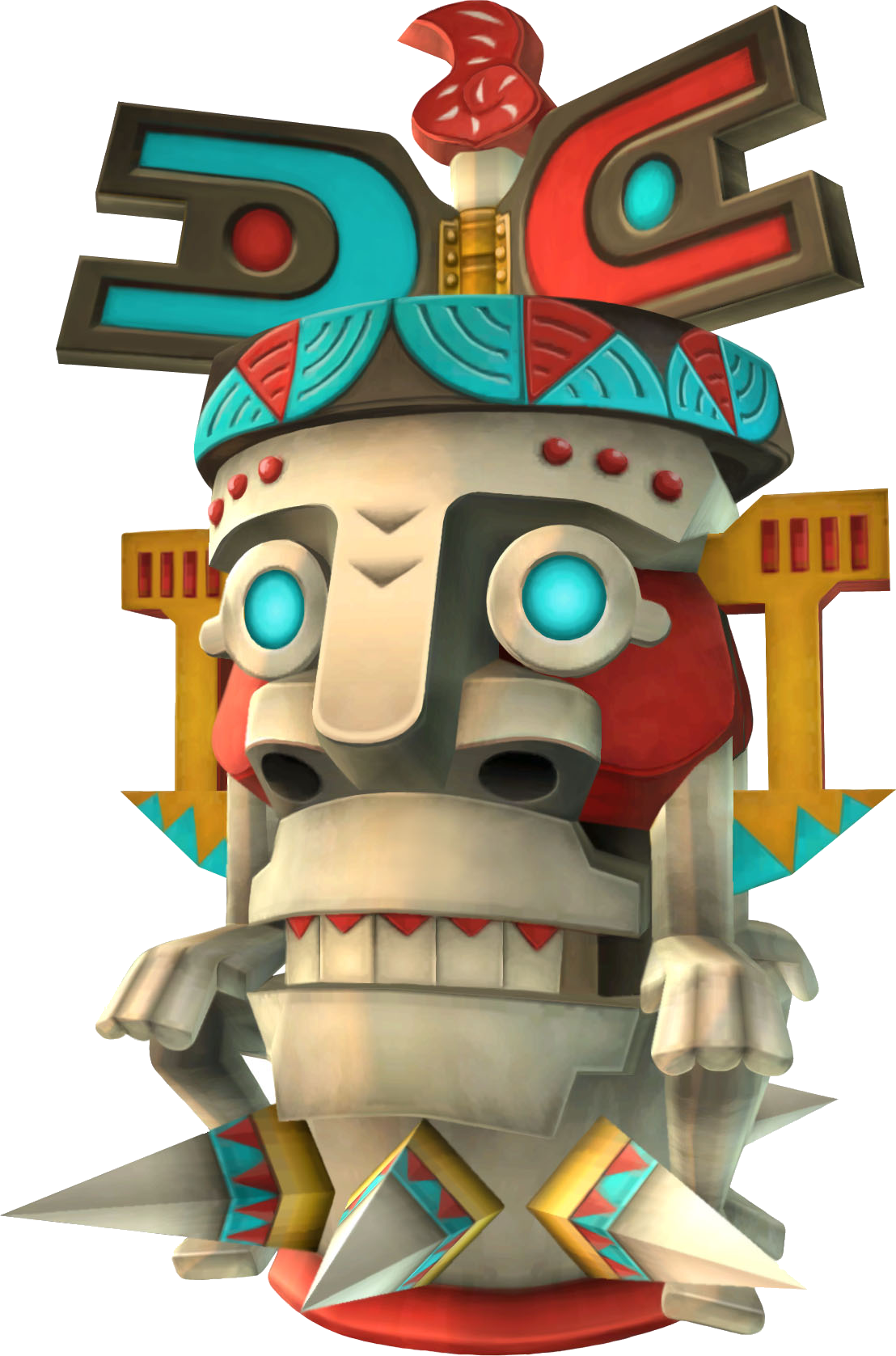 Colorful Aztec Inspired Statue PNG image