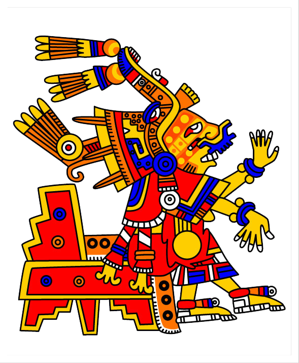 Colorful Aztec Warrior Artwork PNG image